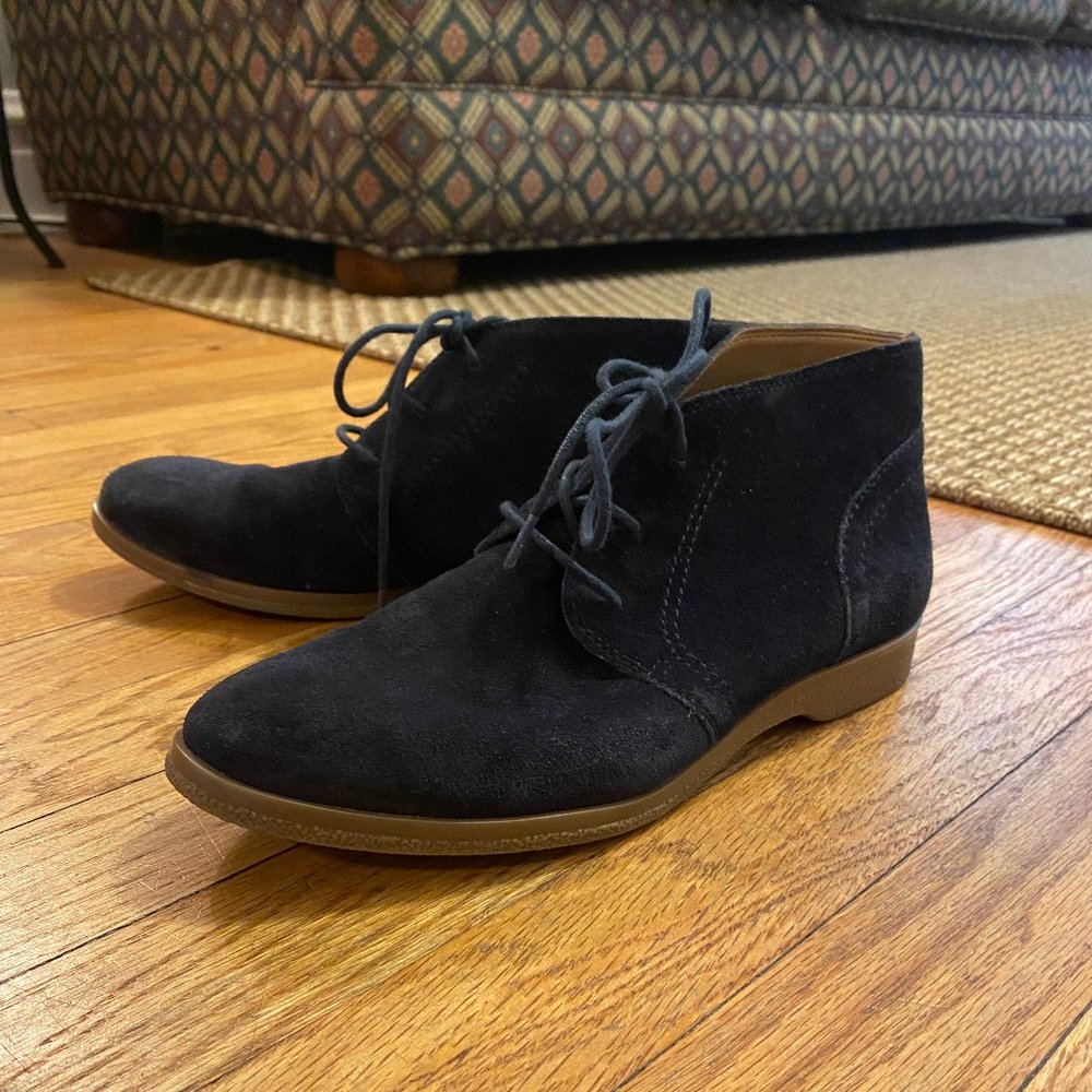 Franco Sarto Blue Suede Booties